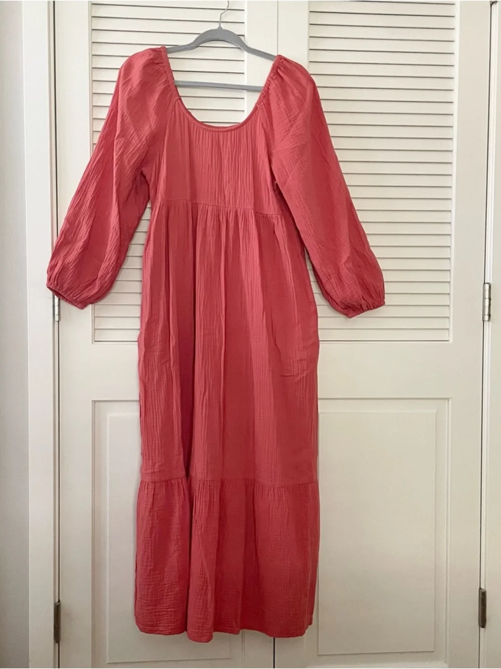 Universal Threads Tiered Cotton Gauze Maxi Dress Boho Relaxed Flowy Size S - Picture 2 of 7